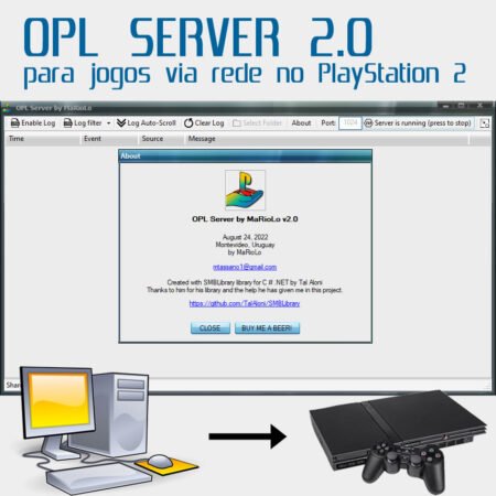 OPL Server 2.0 para compartilhar pasta de jogos na rede com o PS2