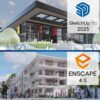 Pacote SketchUp 2025 + Enscape 4.5 (instaladores originais + instruções)