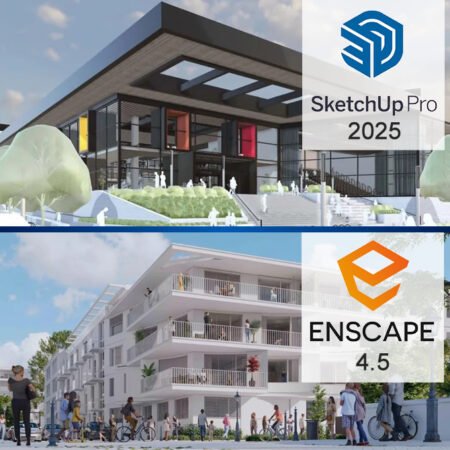Pacote SketchUp 2025 + Enscape 4.5 (instaladores originais + instruções)